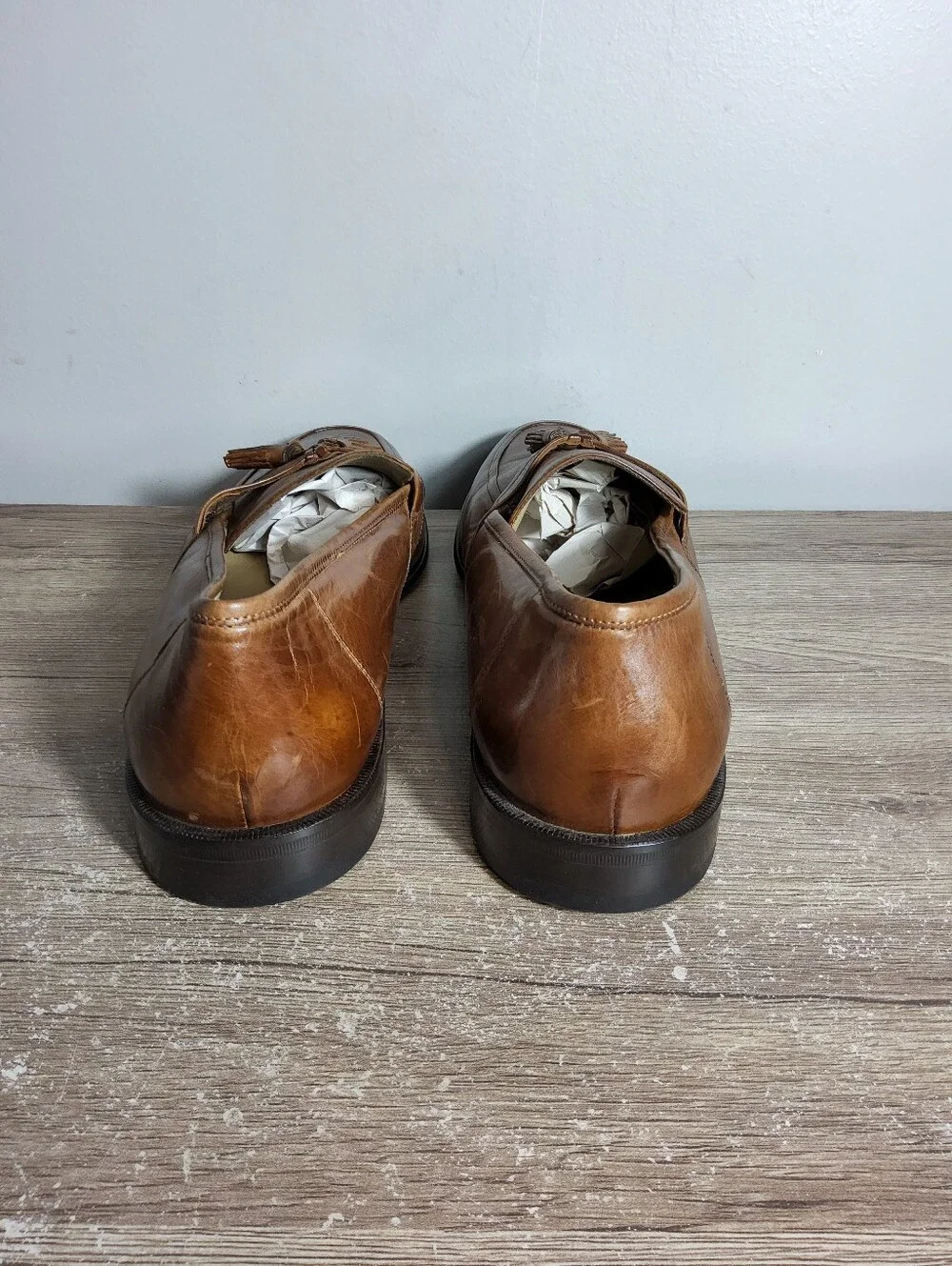 JOHNSTON & MURPHY Mens Dress Shoes Leather Tassel Loafers 11.5